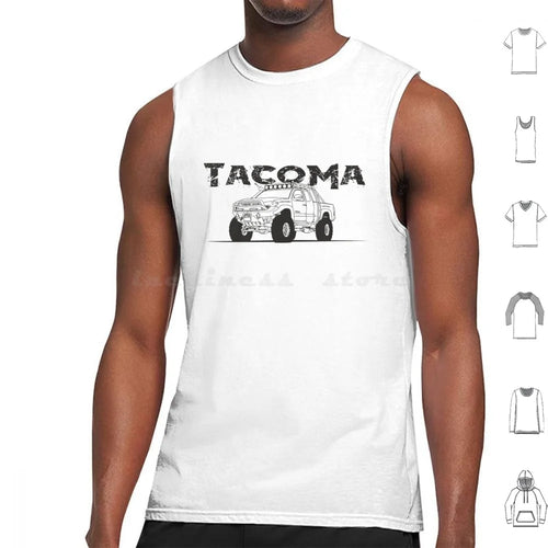 Tacoma Copy Tank Tops Print Cotton Tacoma Truck 4X4 Trd Off Road