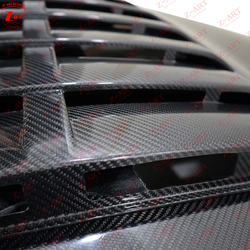 Z-ART GT500 Carbon Fiber Engine Hood for 2015-2017 Ford Mustang Carbon