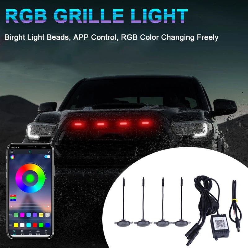 Universal Upgrade RGB Grille Light Front Grille LED Light Day Running