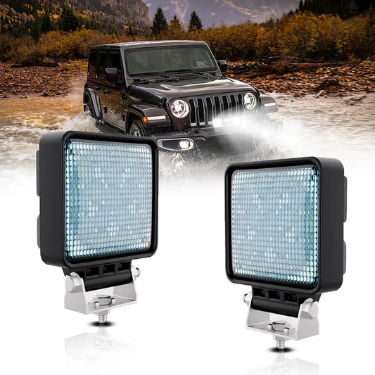 2PCS X2 Led Off Road Lights 160W 10000LM Super Bright 6000K Spot &