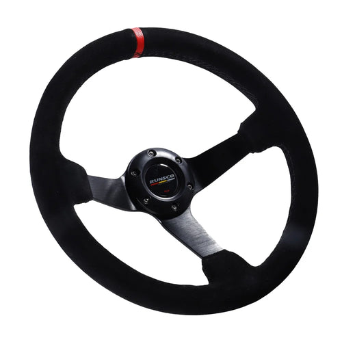 350mm/14Inch Sport Steering Wheel Suede Leather Drift Racing Game