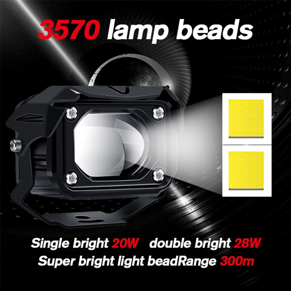 1pcs Dual Color Motorcycle Off road Laser Fog Light Cannon Spotlight