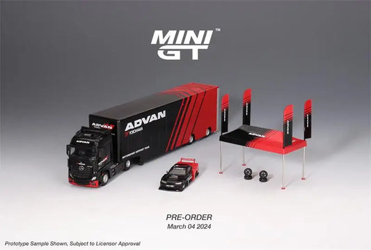 **Pre-Order** MINI GT 1:64 Transporter / Tent Set / S15 ADVAN LHD