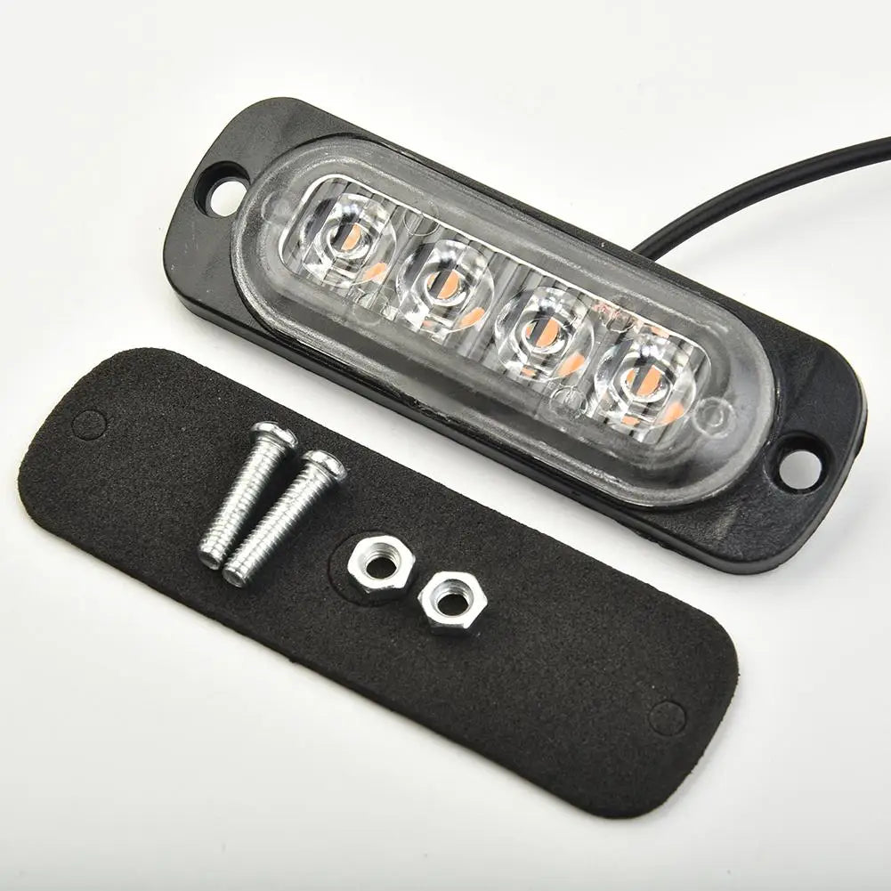 12-24V 12W 4LED Amber Work Light 800LM Driving Fog Truck Van Bar