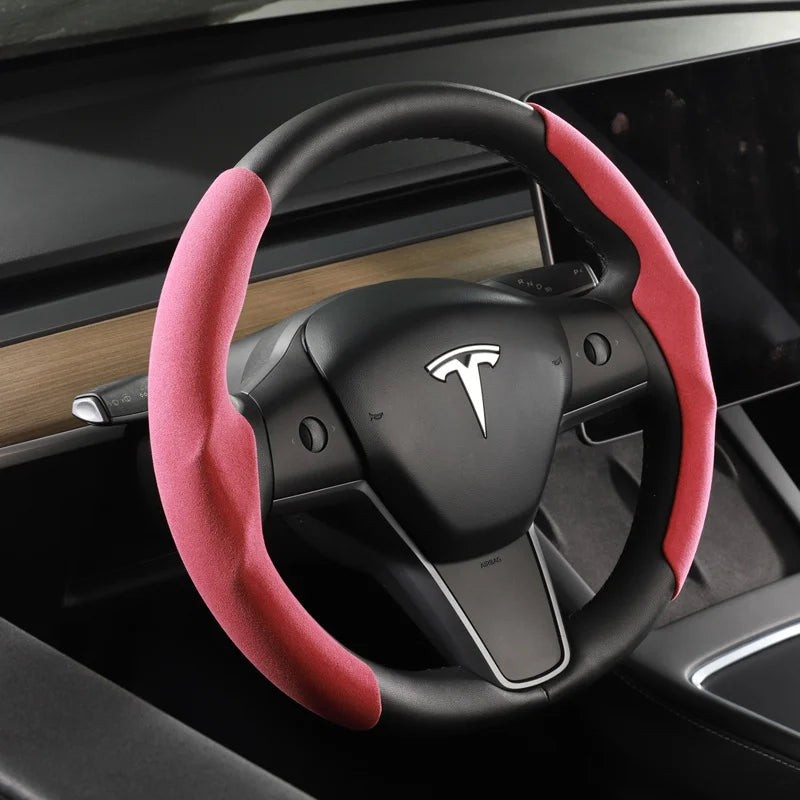 Tesla steering wheel cover model 3/Y suede carbon fiber ultra-thin