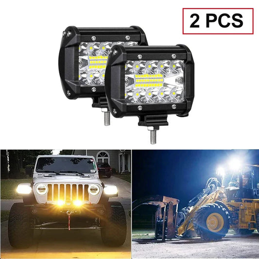 60W LED Work Light Bars 4Inch Spotlight Waterproof Driving Fog Light