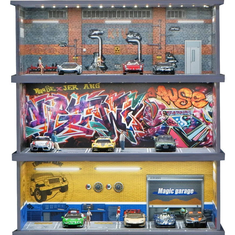 Timemicro+MoreArt 1:64 Street graffiti theme light version garage