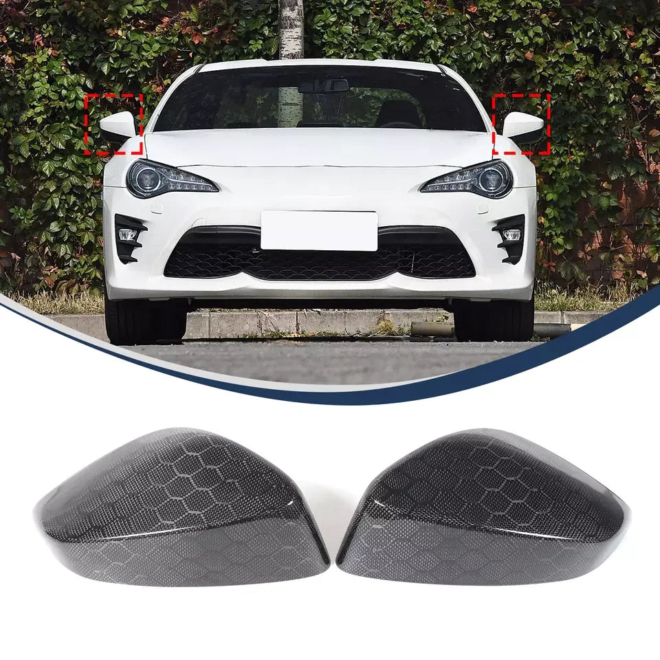 Real Carbon Fiber Side Mirror Cover Caps For Subaru BRZ Toyota GR 86