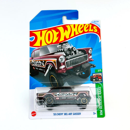 2024-63 Hot Wheels Cars 55 CHEVY BEL AIR GASSER 1/64 Metal Die-cast