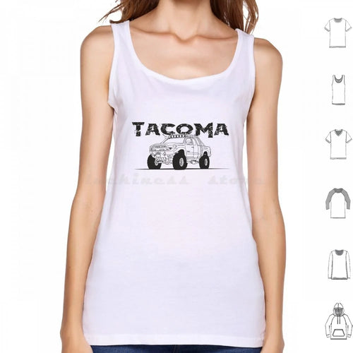 Tacoma Copy Tank Tops Print Cotton Tacoma Truck 4X4 Trd Off Road