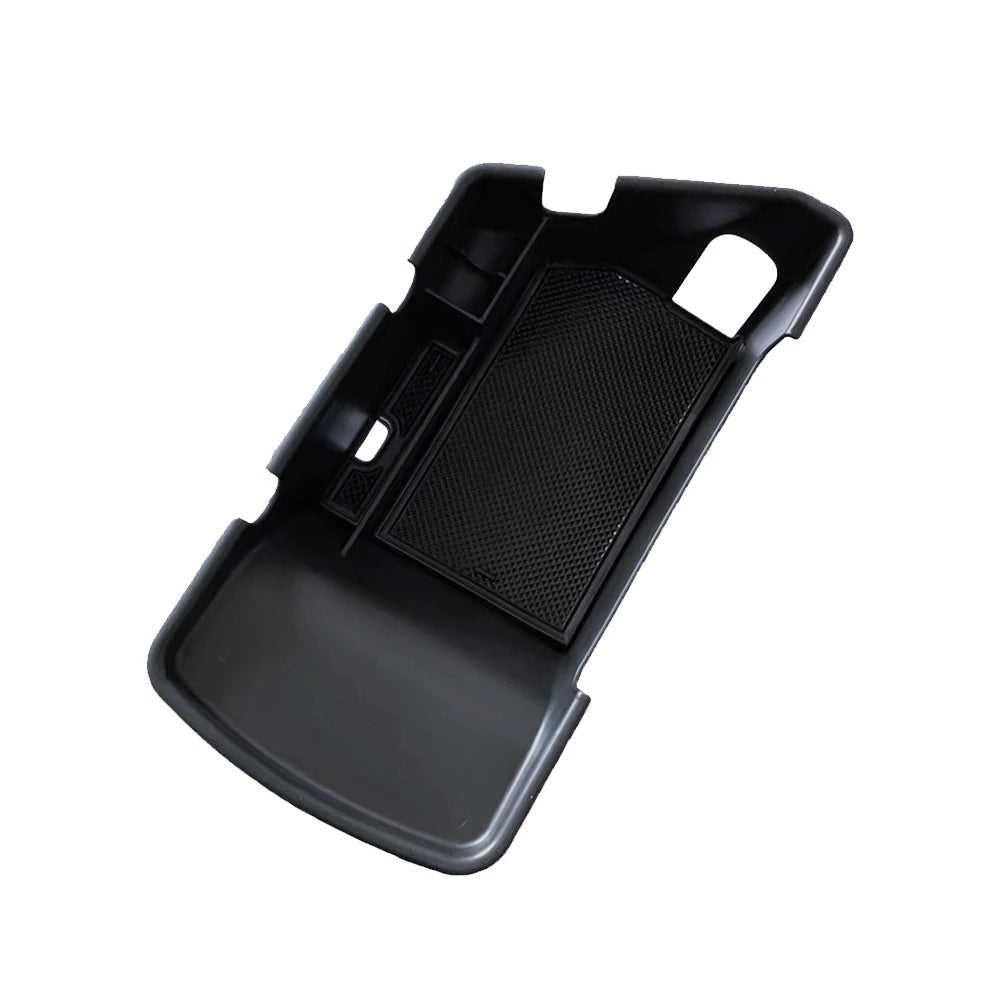 1pcs Car Center Console Organizer Tray  Black Plastic Armrest Storage