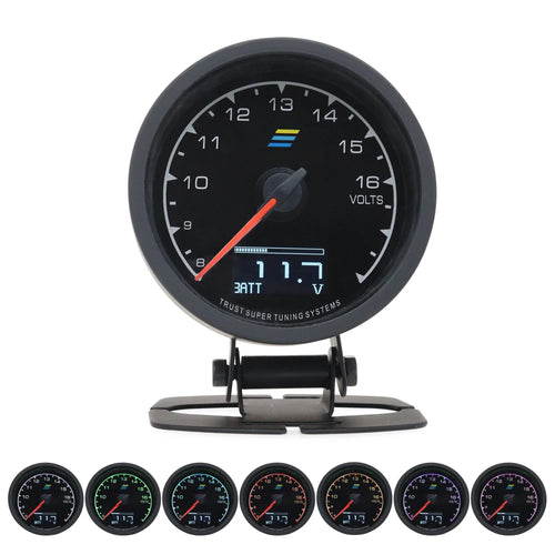 2.5 Inch 7 Color Turbo Boost Gauge Car Multi LCD Digital Display