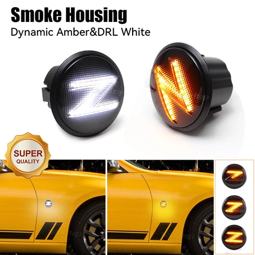 2X Turn Signal Dynamic Light LED Flashing Side Marker Lamp White