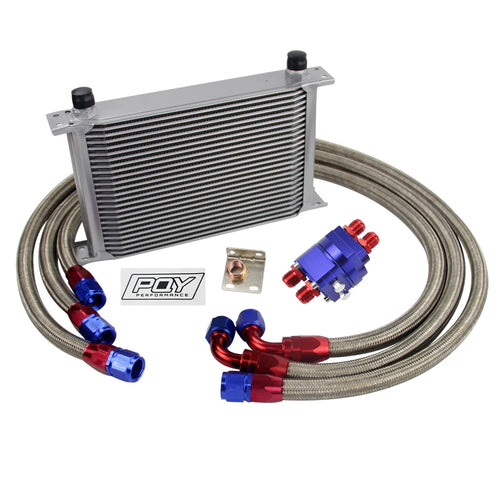 LIZHI Universal 25 Rows Oil Cooler Kit + Oil Filter Relocation Male