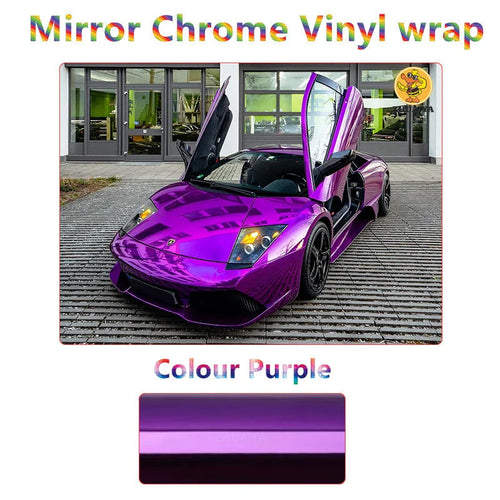 1.52X18M Stretchable Matte Silver Mirror Chrome Vinyl Wrap