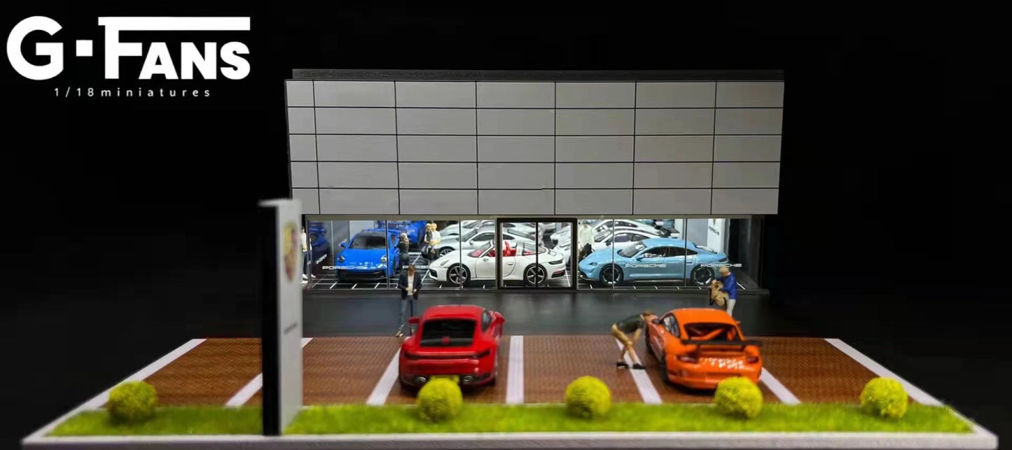 1:64 G Fans Car Dioramas Parking Lot Led Lights Vehicle Display