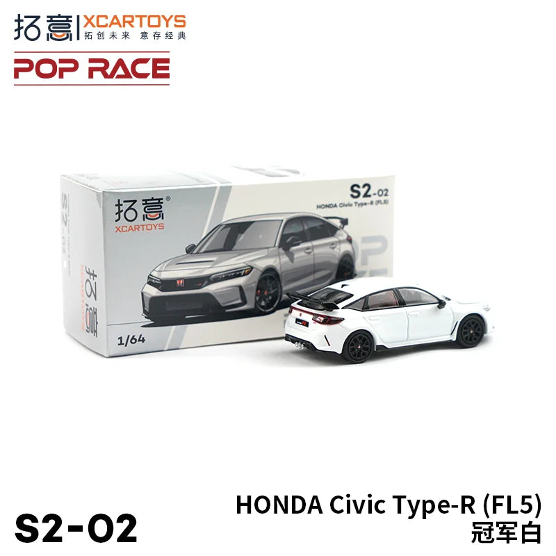 Xcartoys Poprace 1/64 Civic Type-R FL5 Diecast Model Car Sports Racing