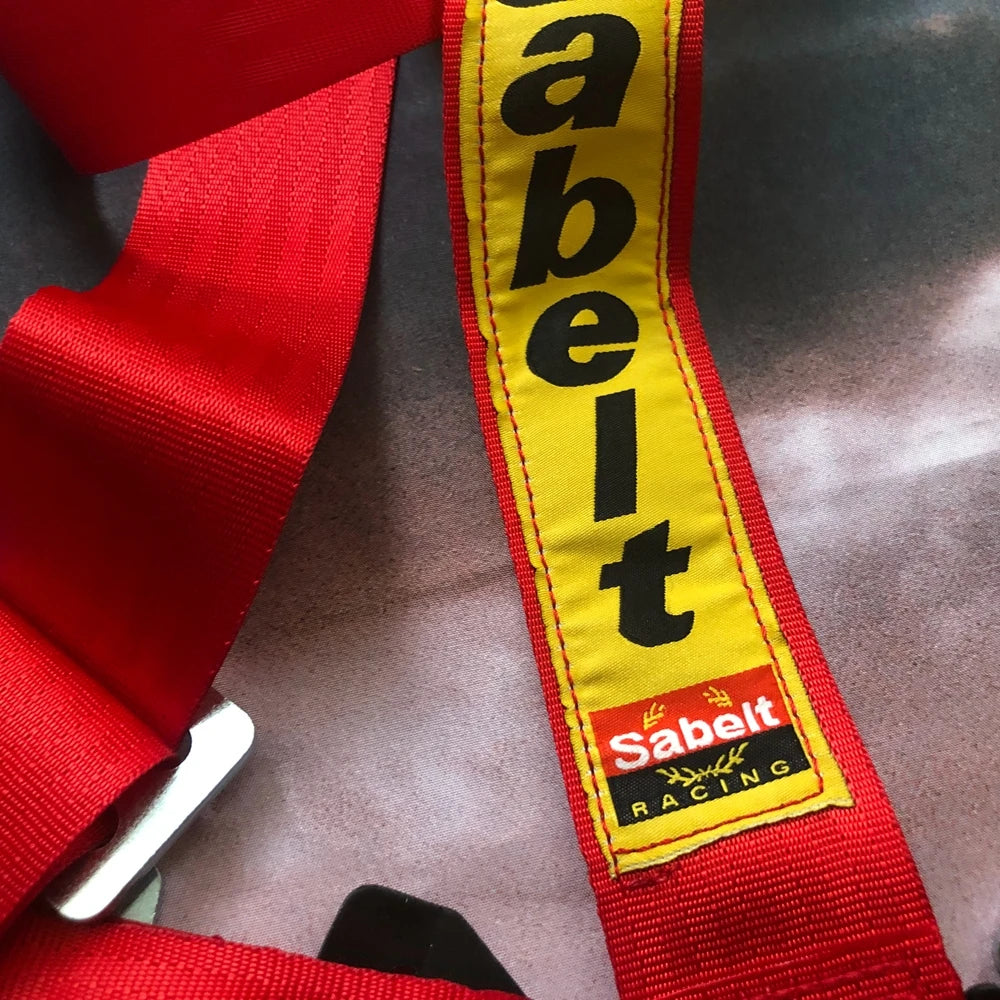 Red JDM Car Universal 4 Point Sabelt Racing Seat Belt Sports Racing