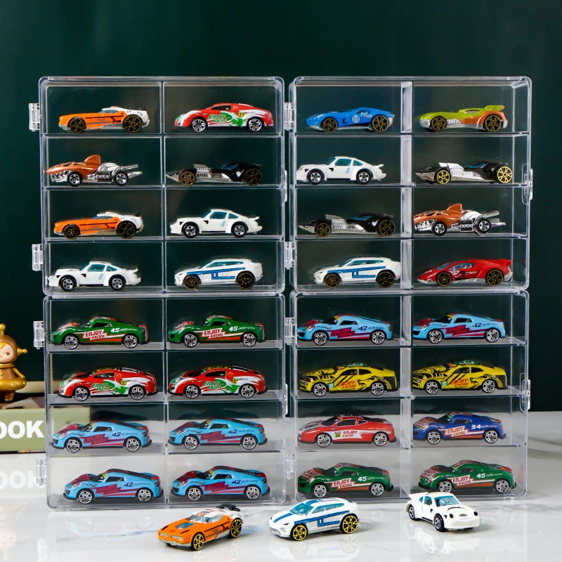 1:64 Scale Car Model Storage Box 8 Slot Clear Display Shelf Toy Car