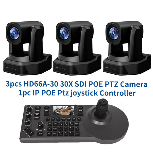 3pcs NDI Streaming PTZ Camera 20 30x Optical Zoom 3G-SDI+HDMI+IP Video