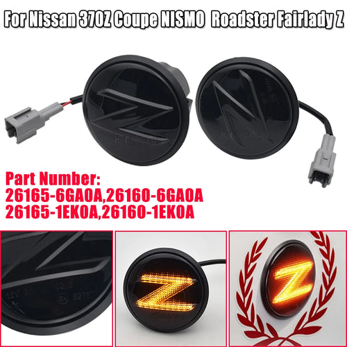 2X Led Dynamic Z Logo Side Marker Light Signal Sequential Blinker