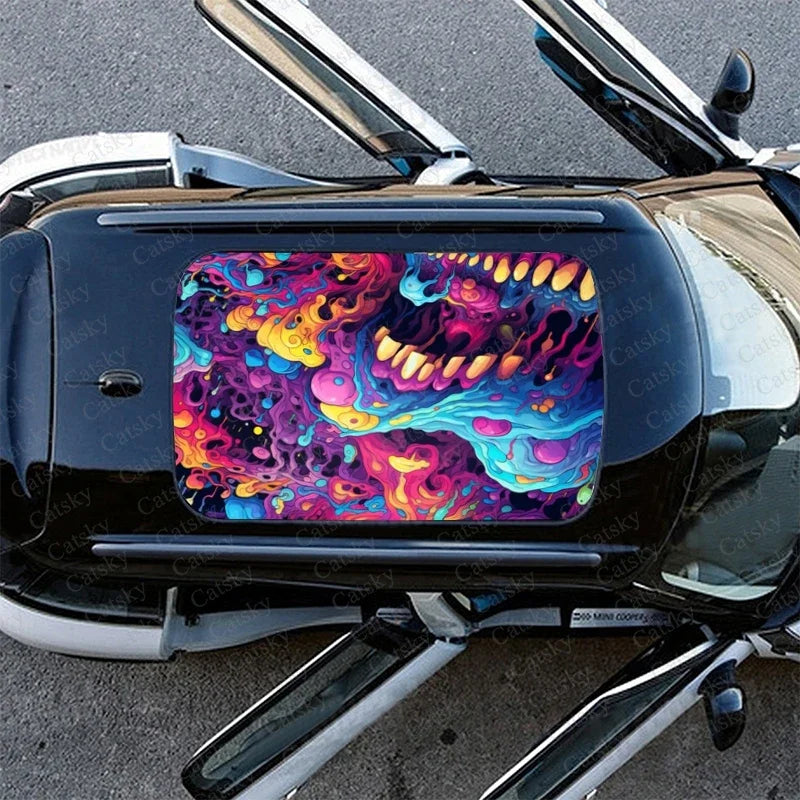 Abstract Psychedelic Monster Car Roof Sticker Wrap Racing SUV