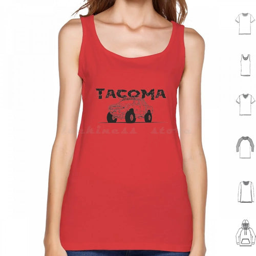 Tacoma Copy Tank Tops Print Cotton Tacoma Truck 4X4 Trd Off Road