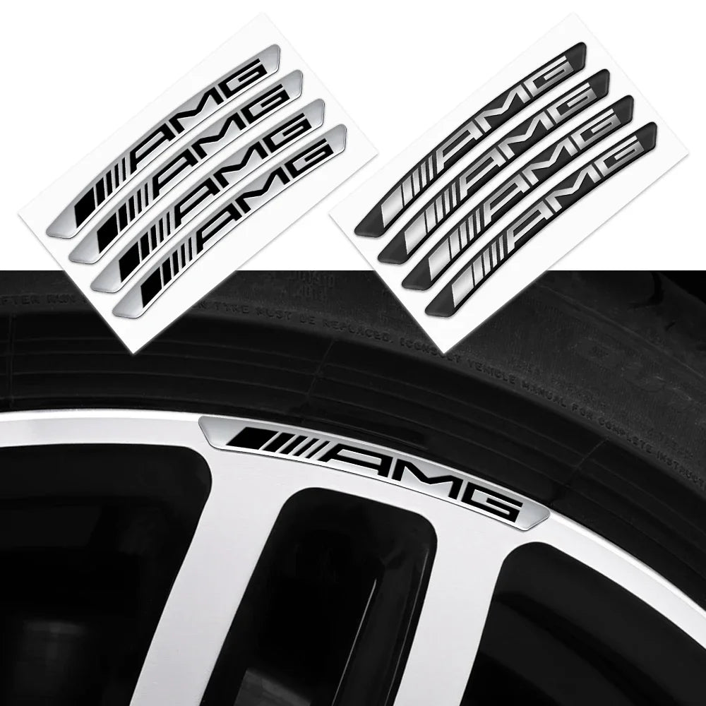 4Pcs Car Styling Wheel Rim Aluminum Logo Sticker For Mercedes benz A B