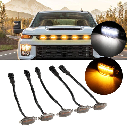 Universal Amber White Car LED Grille Light 12LED Grill Light Lighting