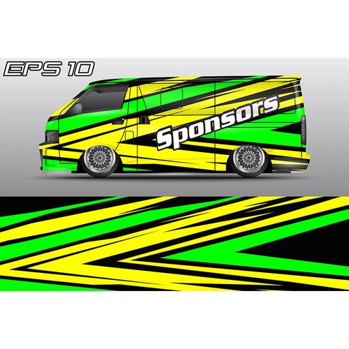 Yellow Purple Colorful Full Body Racing RV Graphic Decals Vinyl Wrap