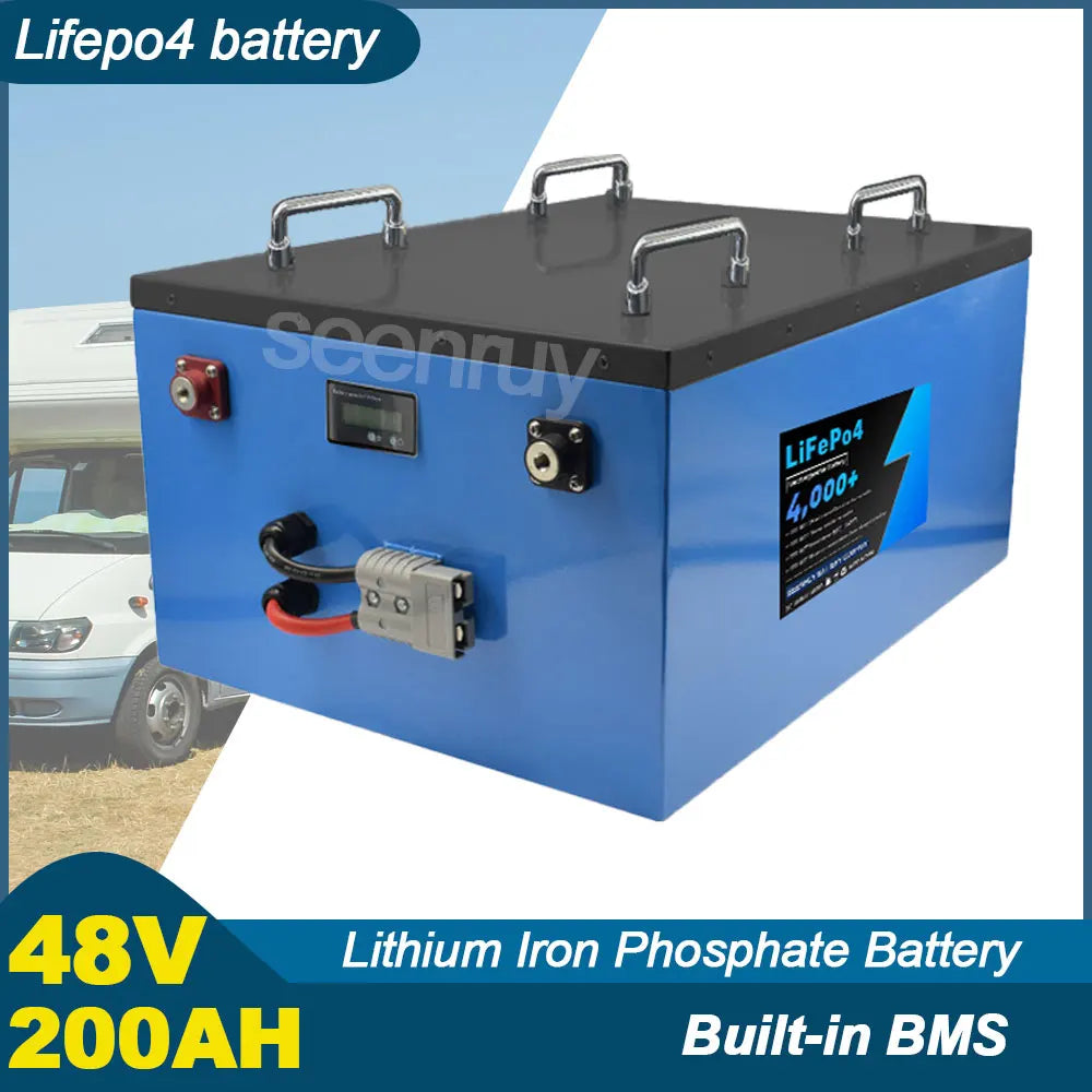 SEENRUY 48V 200AH Lifepo4 With Charger  Lithium Iron Phosphate Battery