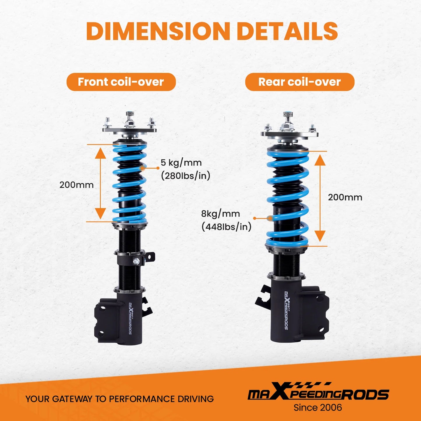 24 Way Damper Adjustable Coilovers Suspension Kit For Nissan Sentra