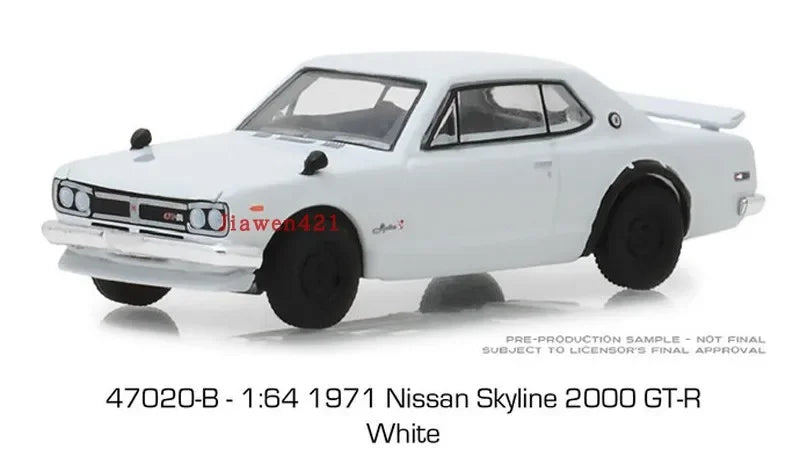 1:64 1971 Nissan Skyline 2000 GT-R Diecast Metal Alloy Model Car Toys