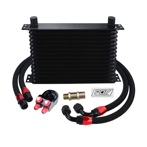 LIZHI - UNIVERSAL 15 ROWS OIL COOLER KIT + OIL FILTER SANDWICH ADAPTER