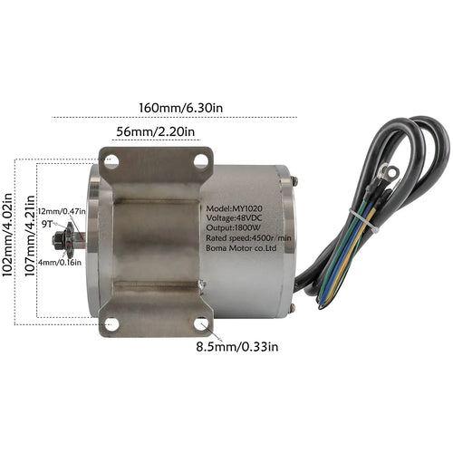 72V 3000W /60V2500W Brushless Motor MY1020 & Controller for Go Kart