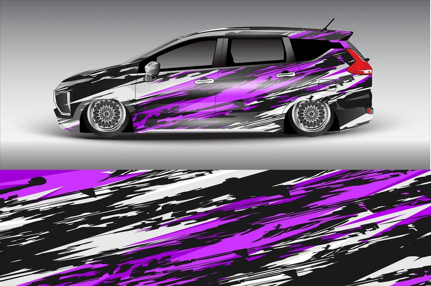 Abstract Graphics Racing Car Graphic Decal Full Body Racing Vinyl Wrap