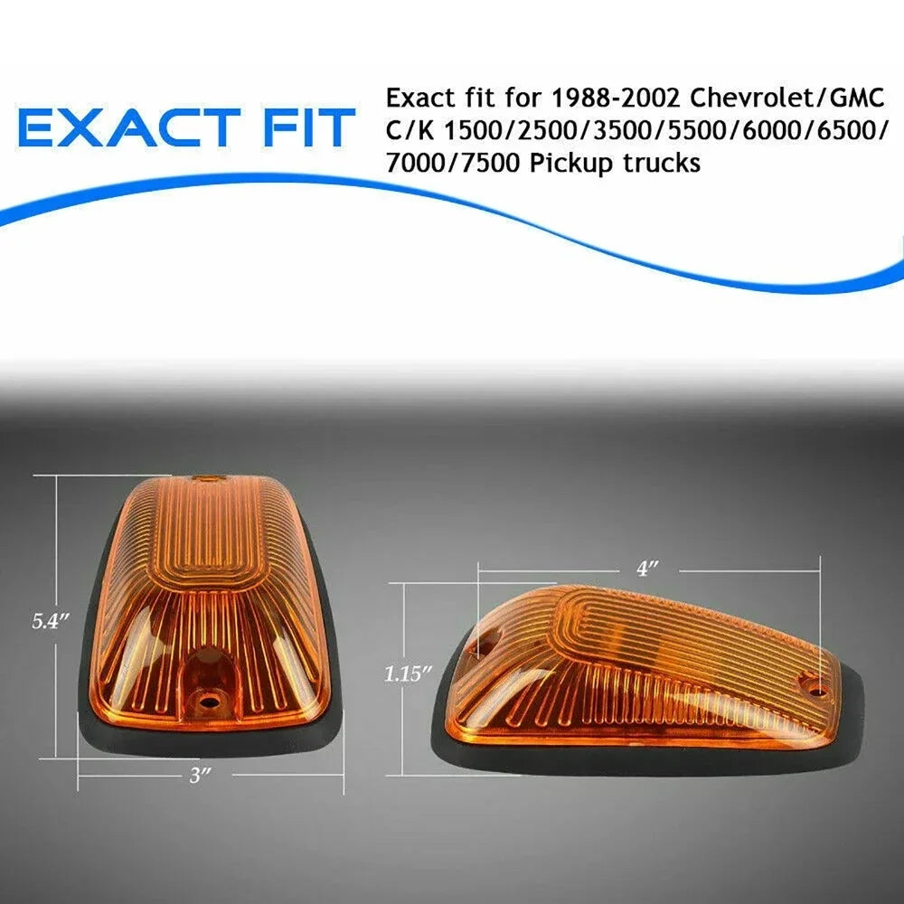 5Pcs Cab Marker Light with Harness Amber Truck Roof Daytime Running