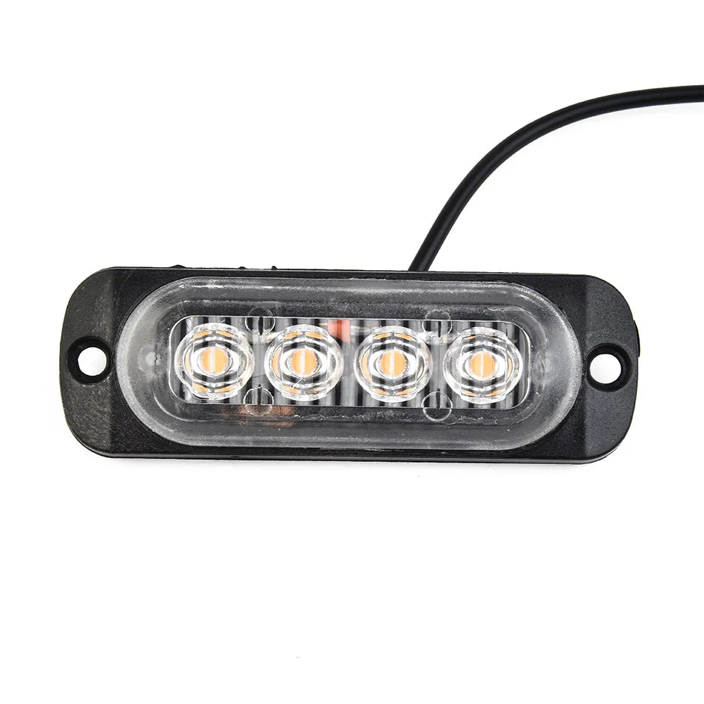 4Pcs LED Amber Grille Light Lightbar For Truck/Van/Off-road/Car 12-24V