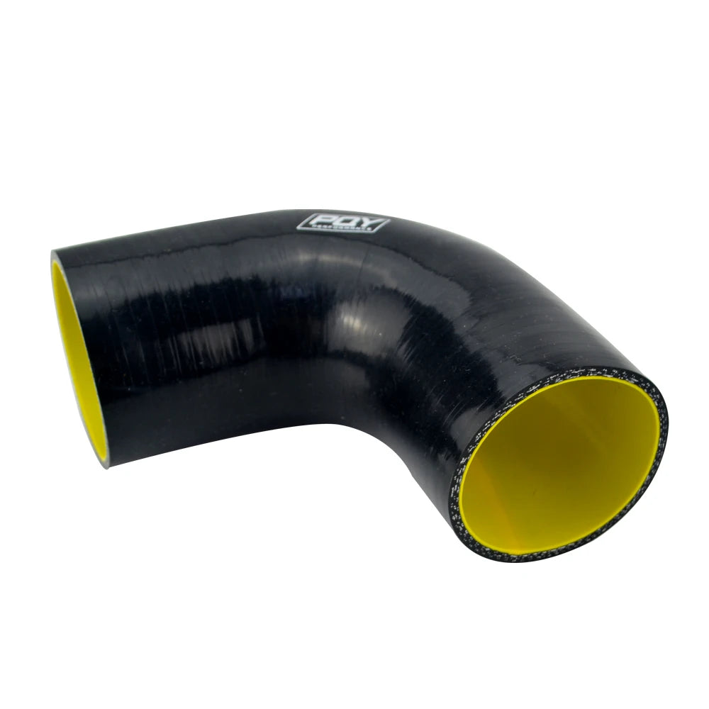 VR - 2.5" 63mm 90 Degree Elbow Silicone Hose Pipe Turbo Intake Black