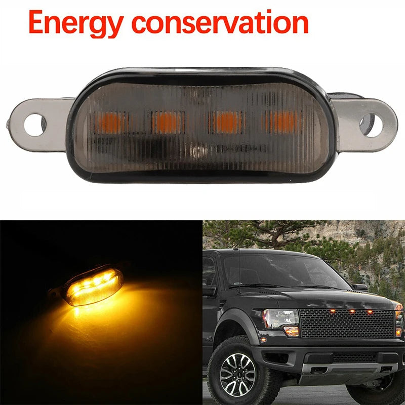 4x Smoked Lens Amber Car Light LED Front Grille Running Lights for