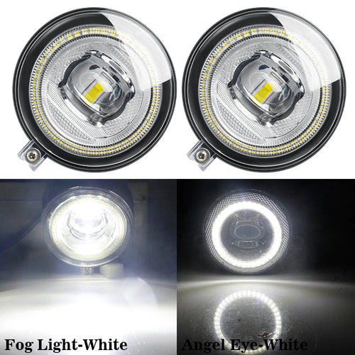 2 X 30W LED Angel Eye Fog Light DRL Car Front Fog Daytime Running Lamp