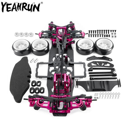 YEAHRUN Frame Chassis Kit Remodel Belt Drive Wheels Shock Absorbers