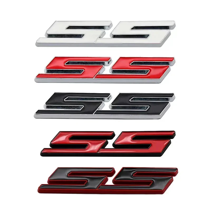 9X1.8CM Metal Letter Emblem Badge Decal for Chevrolet SS Aveo Cruze