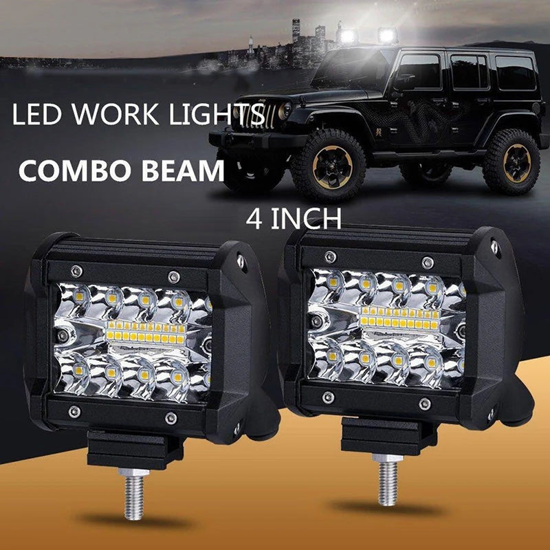 4" Inch 60W 20LED Work Light Flood Spot Combo Off-road Driving Fog