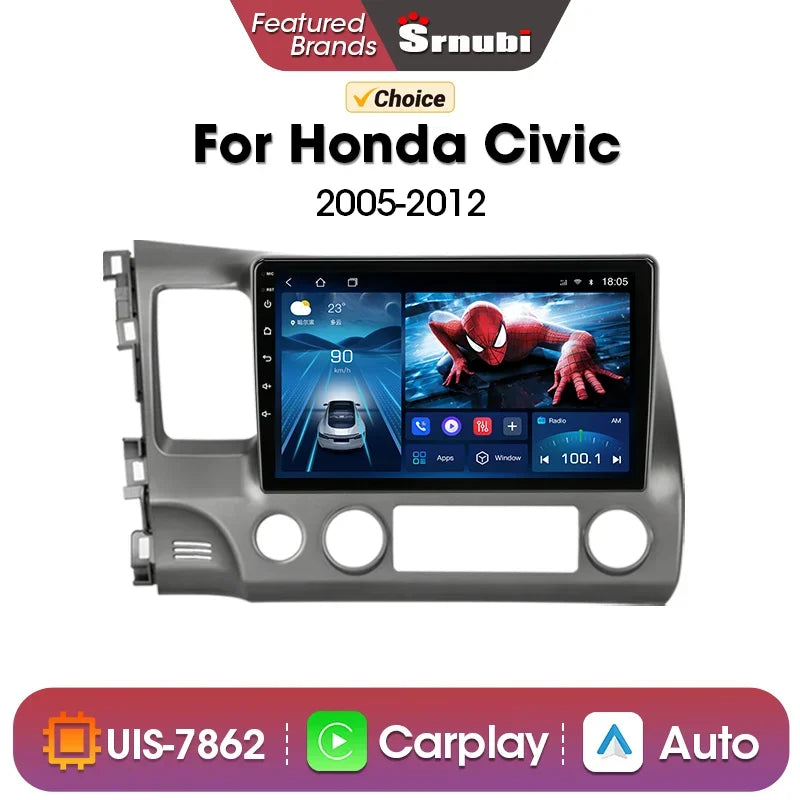 Srnubi Android 12.0 Car Radio For Honda Civic 2005-2012 Multimedia