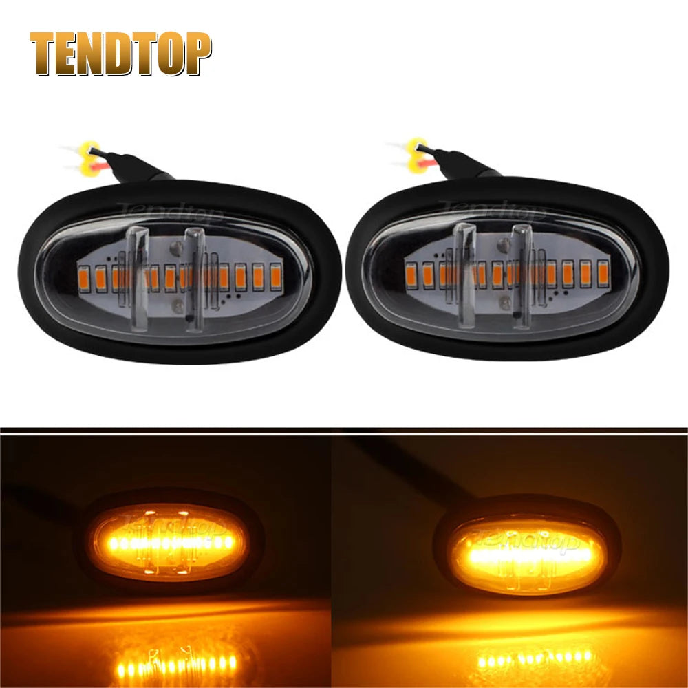 4x Smoked Lens Amber Car Light LED Front Grille Running Lights for For