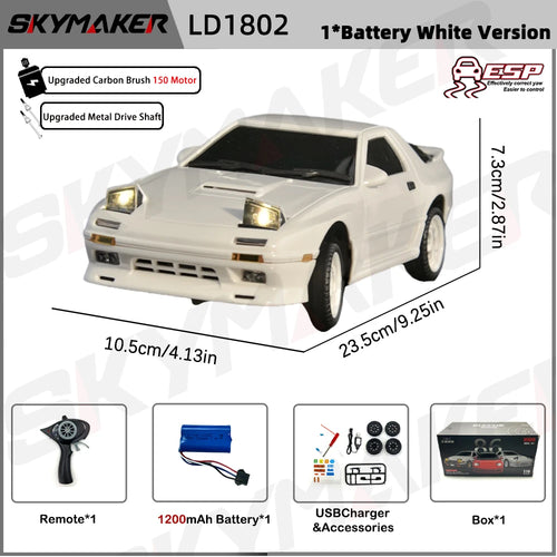 1:18 AE86 Model LD1801 RX-7 FC LD1802 RC Drift Car 1/18 2.4G Remote