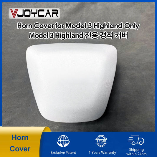 White Horn Cover Decoration for Steering Wheel Designed for Tesla