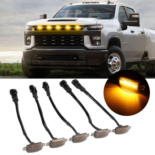 Universal 12V Front Grille Light Front Car Lighting 12 LED Amber