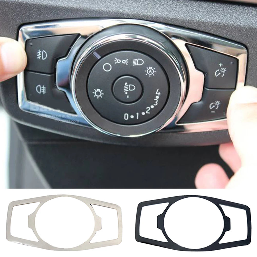 Stainless steel headlight switch cover stickers For Ford focus 3 MK3